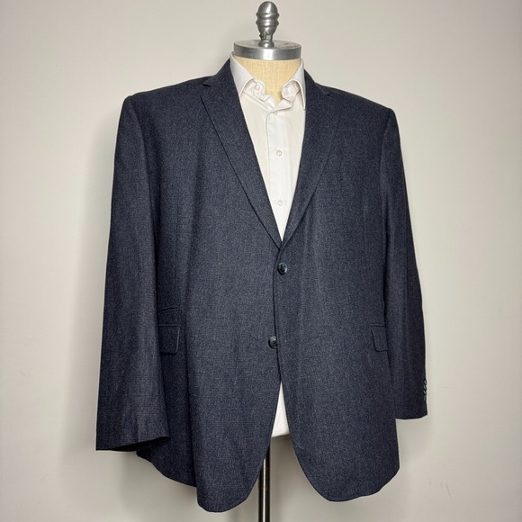 Joseph Abboud Men's 58L Sport Coat Blazer Gray‎ Wool Blend 2-Button Check - Picture 1 of 11